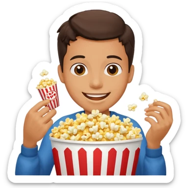 cucumber eating popcorn sticker