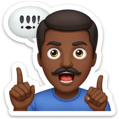 Random guy with dark hair and eyes with a mustache screaming  the word FABIAAAN all in upper case in a Speech bubble  sticker