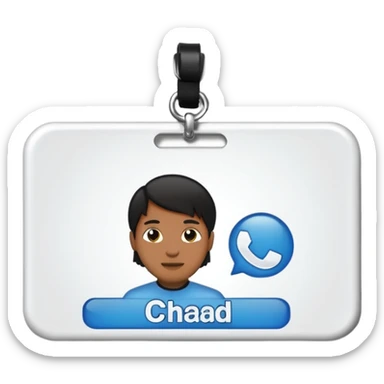 nametag with the words "chad yarde" sticker