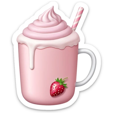 Pastel pink strawberry Hot chocolate  sticker