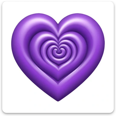 purple heart with a spiral pattern sticker
