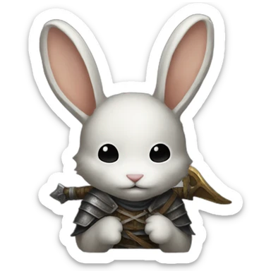 yugy bunny playing dark souls 2 sticker