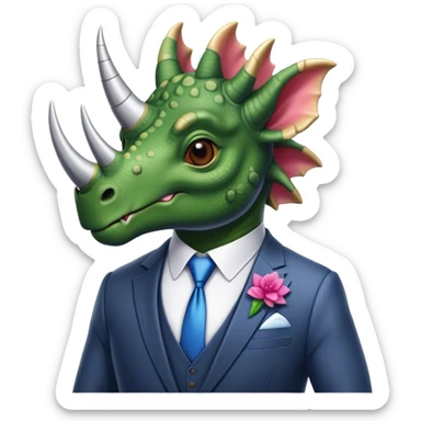 triceratops in a suit sticker