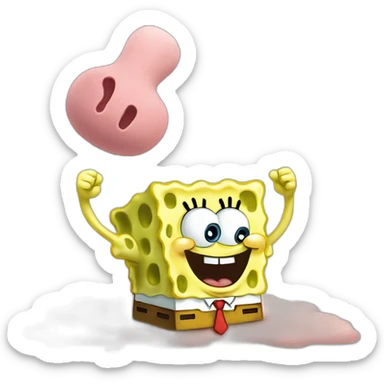 spongebob squarepants laughing with patrick sticker