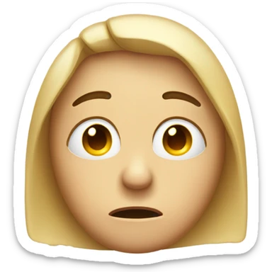 sad face with tears from the bottom of the eyes to the chin sticker