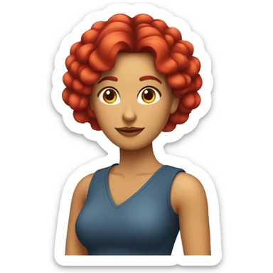 Mujer con el pelo rojo lacio sticker