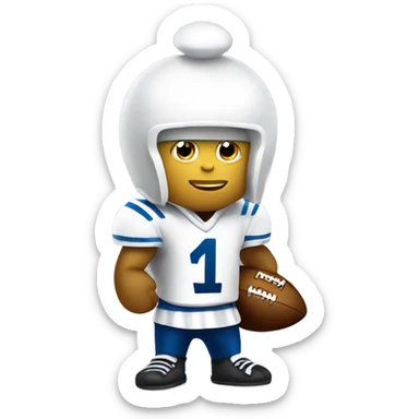 white chess pawn wearing american football gear sticker