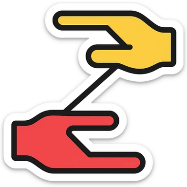 hands in the shape of the letter Z sticker