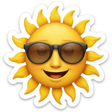 Sun with face with sunglasses sticker