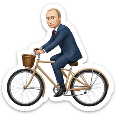Vladimir Putin riding a bicycle sticker