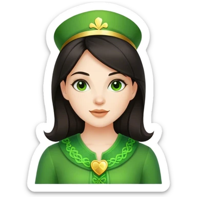 St Patrick’s day dark hair woman  sticker