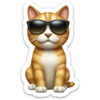 Cat with sunglasses sticker