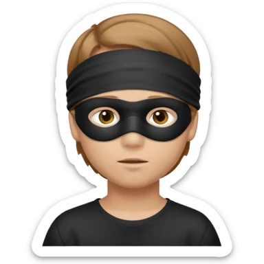 The boy is blindfolded sticker