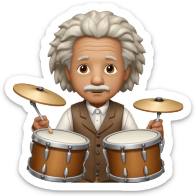 Einstein on drums sticker