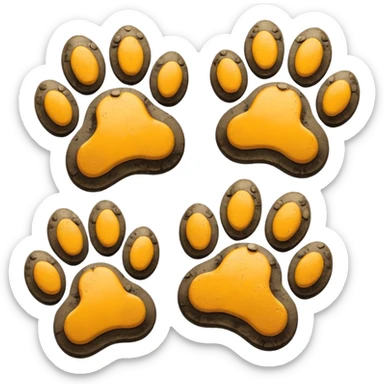 3 paw prints  sticker