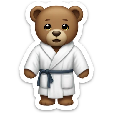 Teddy bear with white bathrobe sticker