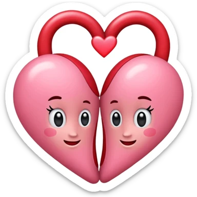 Ein rotes Bsnd zwischen zwei Herzen sticker