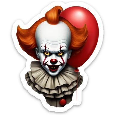 pennywise clown with red balloon  sticker