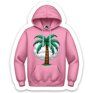 Pink palm puff hoodie sticker