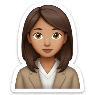 Femme asiatique brune cheveux mi long sticker