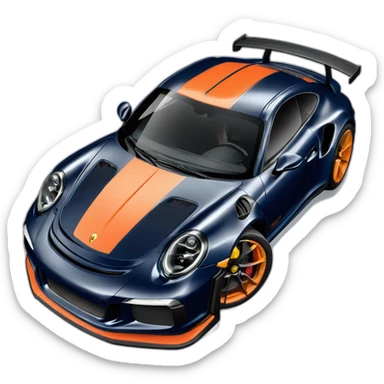 porsche 911 gt3 rs navy blue sticker