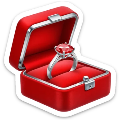 diamond ring in a red box sticker