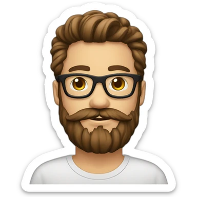 Mec lunettes barbe tresses coller sticker