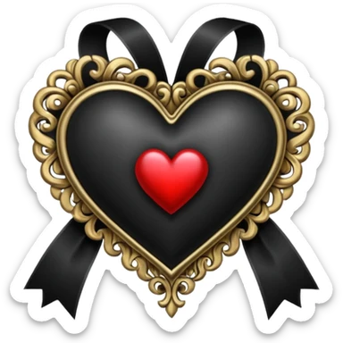 gothic heart with a black ribbon sticker