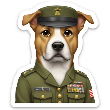 dog in army uniform  sticker