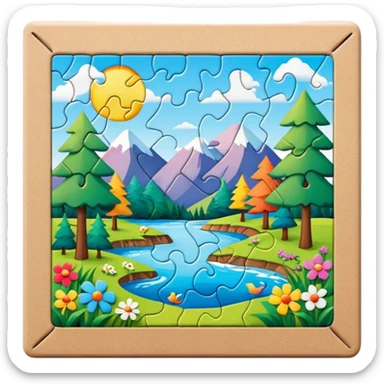 jigsaw puzzle with nature puzzle sticker
