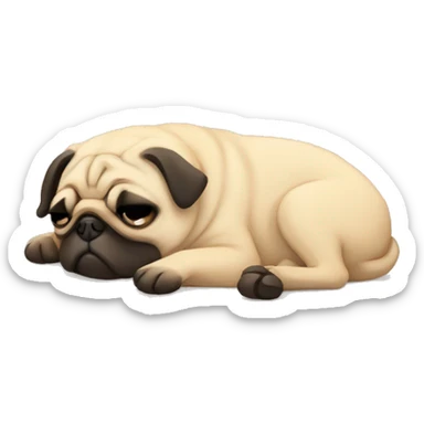 Pug sleeping  sticker