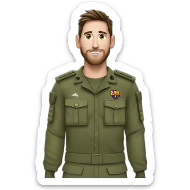 messi vestido como soldado sticker