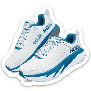 Hoka one one white pair of sneakers  sticker