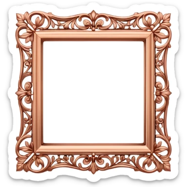  ornate vintage keepsake square rose gold frame sticker