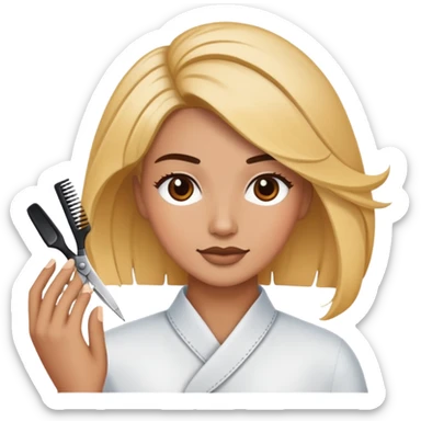 Hairstylist coloring hair sticker