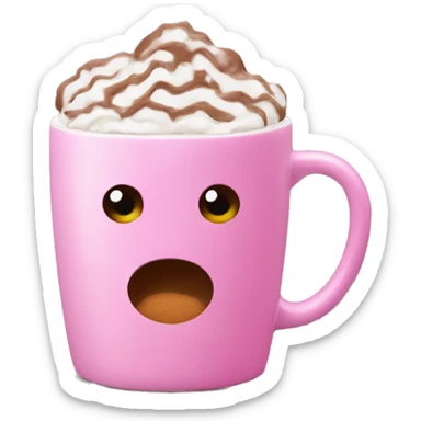 Hot chocolate in pink mug sticker