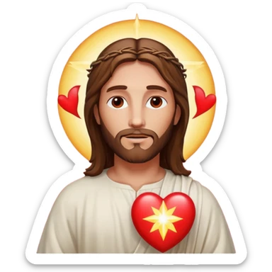Jesus Christ with heart sticker