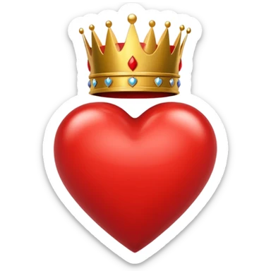 I want a red heart these emoji ❤️ and i also want a crown like this 👑 on it from front and it should be from a one side emoji sticker