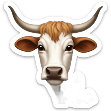 LONGHORN HEIFER WITH 6 FOOT HORNS sticker