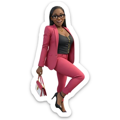 smiling girl in formal attire sticker