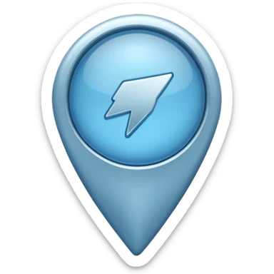 Soft blue location pin sticker