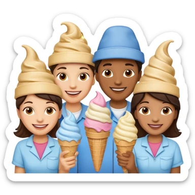 Hat-wearing ice cream vendors sticker