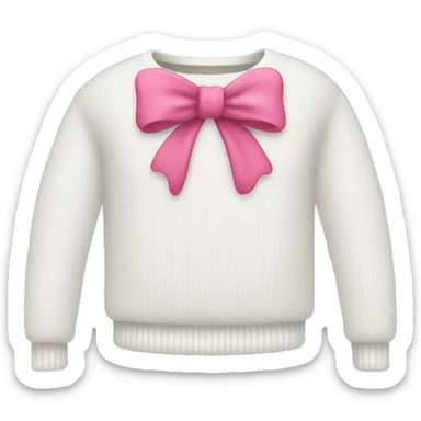 White sweater with a pink bow in the middle sticker