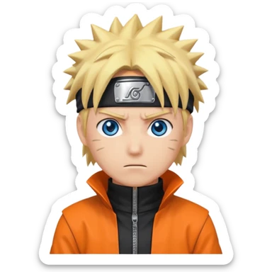 Create a Naruto emoji for a teams chat but make it more original to the anime style sticker