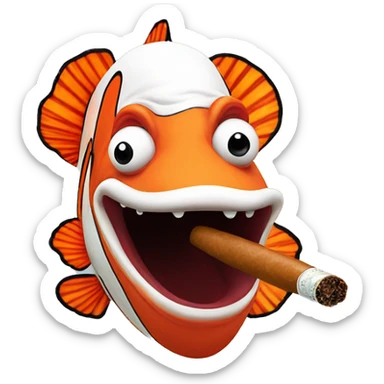 Clown Fish Smoking a Cigar sticker