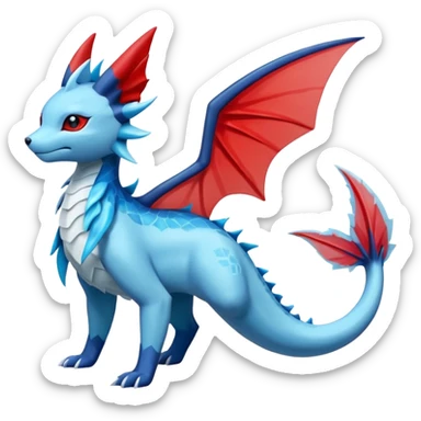 Salandit-Glaceon-Vaporeon-Salamence-hybrid-fusion (full body) sticker