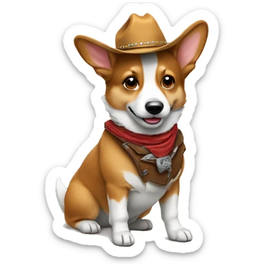 A cowboy corgi sticker