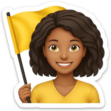 yellow  Flag holder black woman sticker
