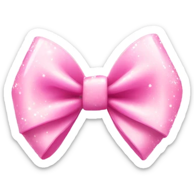 pretty pink bow with white sparkles sticker