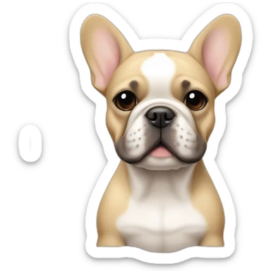 sand colored french bulldog sticker